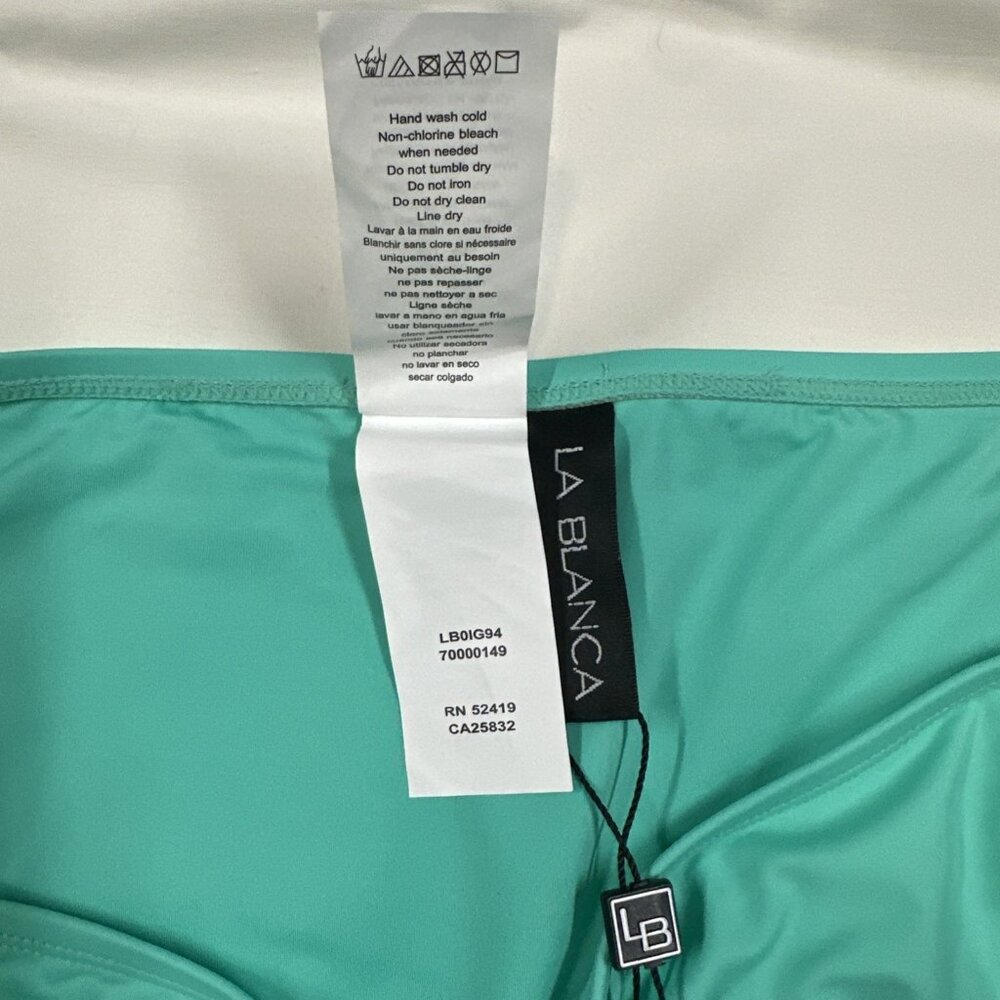 La Blanca Women's Size 16 Seafoam Island Goddess Side Tie Hipster Bikini Swim - Picture 6 of 6